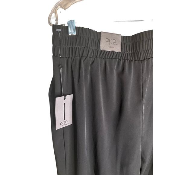 One by Chapter One Jogger Pants High Rise Elastic Waistband Black Womens Large - Picture 3 of 5